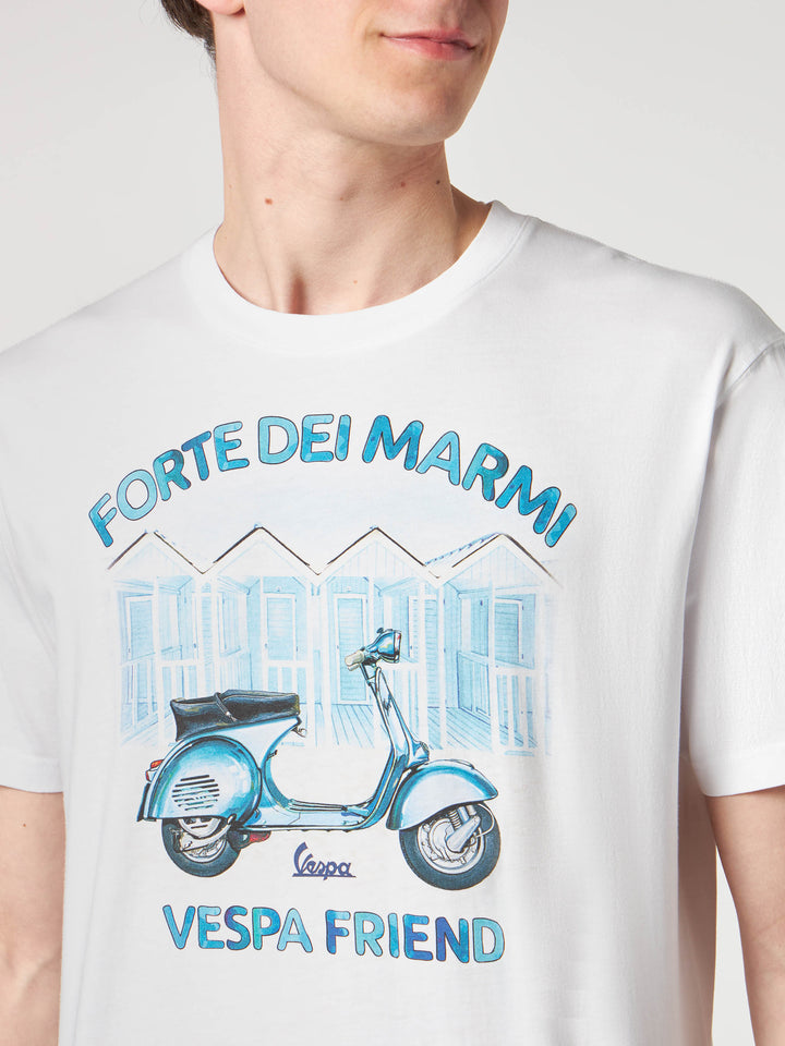 Man cotton t-shirt with Forte dei Marmi Vespa friend print | VESPA® SPECIAL EDITION - MC2 Saint Barth