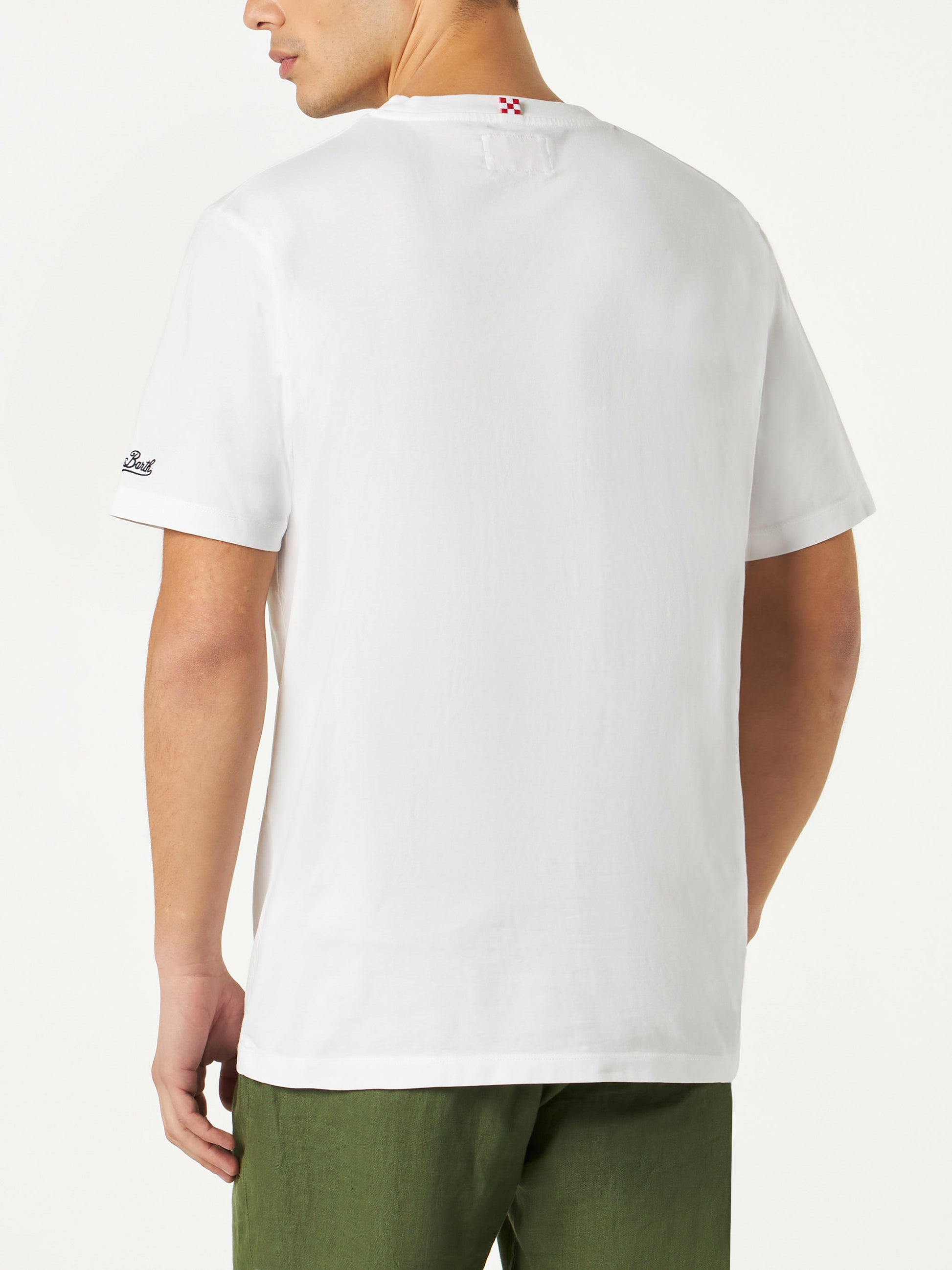 Man cotton t-shirt with colorful print - MC2 Saint Barth