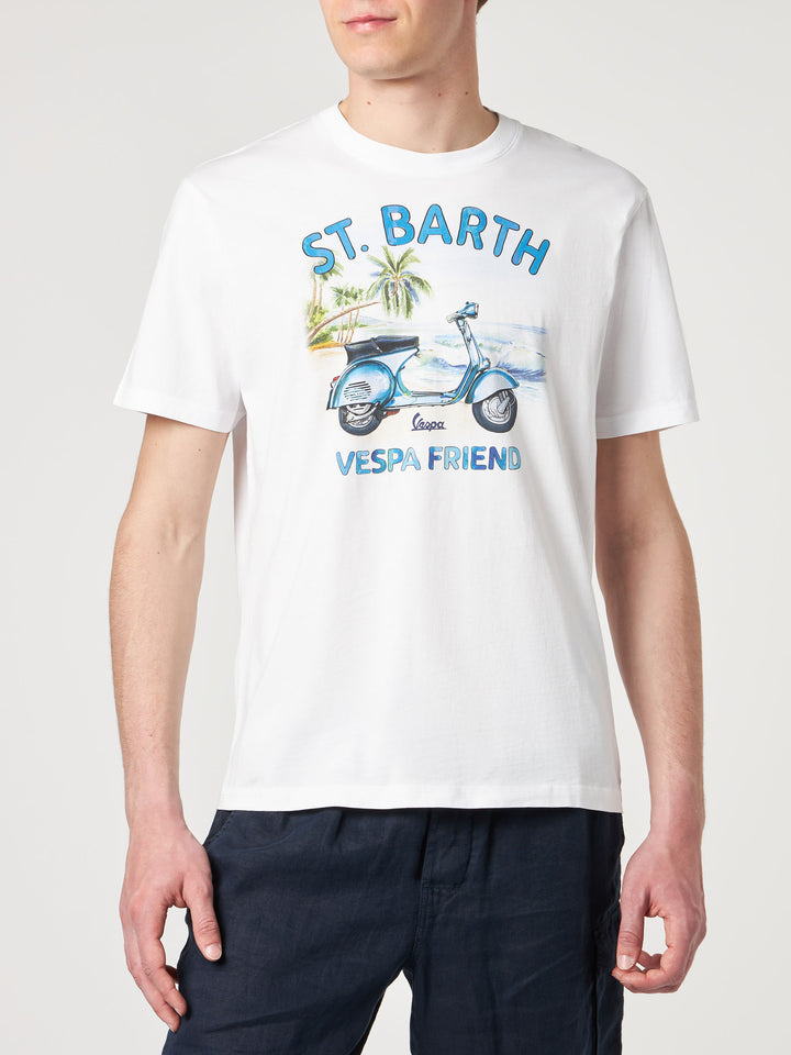 Man cotton t-shirt with St. Barth Vespa Friend print | VESPA® SPECIAL EDITION - MC2 Saint Barth