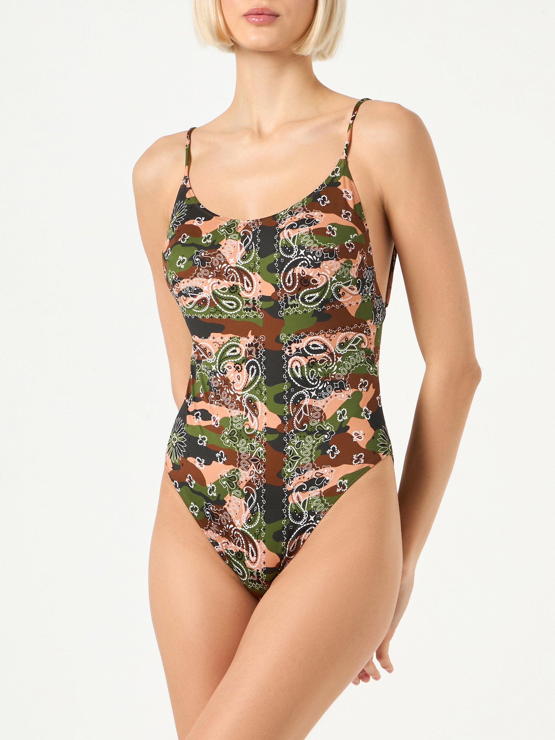 Mimetic bandanna print one piece swimsuit - MC2 Saint Barth