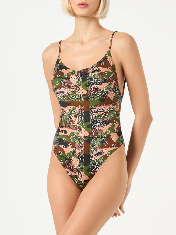 Mimetic bandanna print one piece swimsuit - MC2 Saint Barth