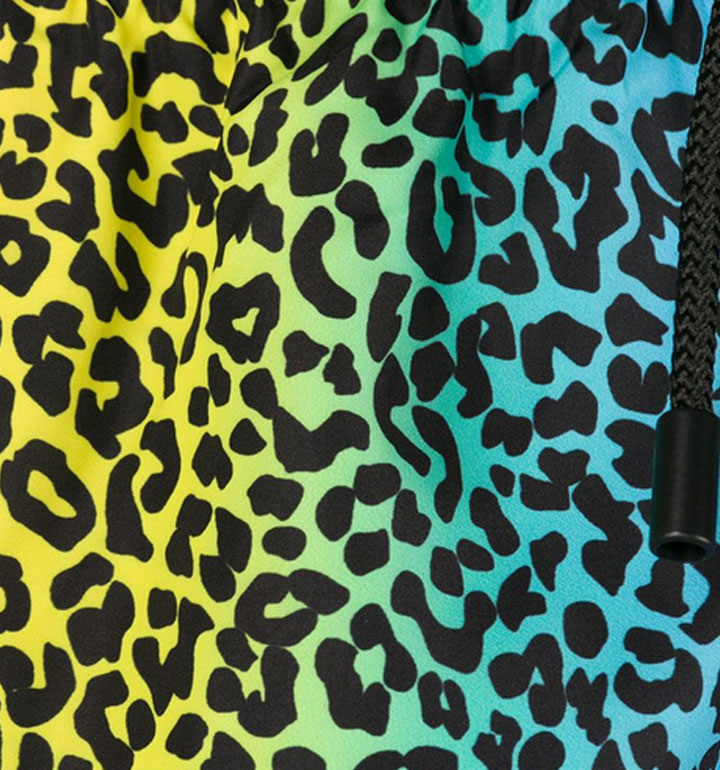Animalier rainbow print light fabric zipped swim shorts - MC2 Saint Barth