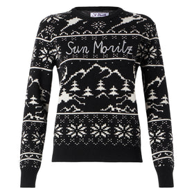 Woman sweater with Norwegian style print and Sun Moritz embroidery - MC2 Saint Barth