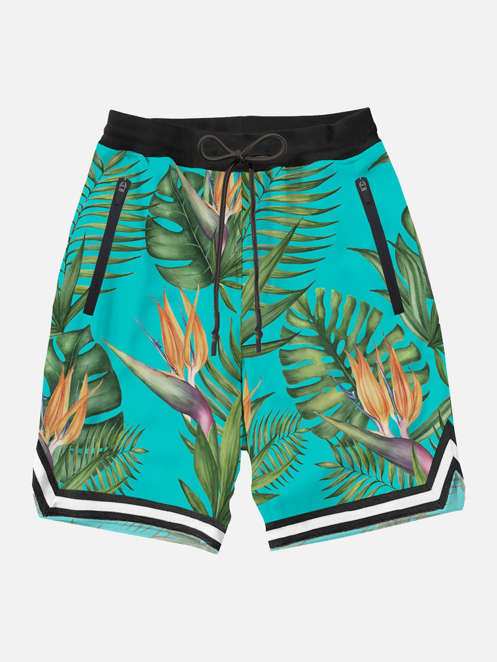 Tropical print swim shorts surf style - MC2 Saint Barth