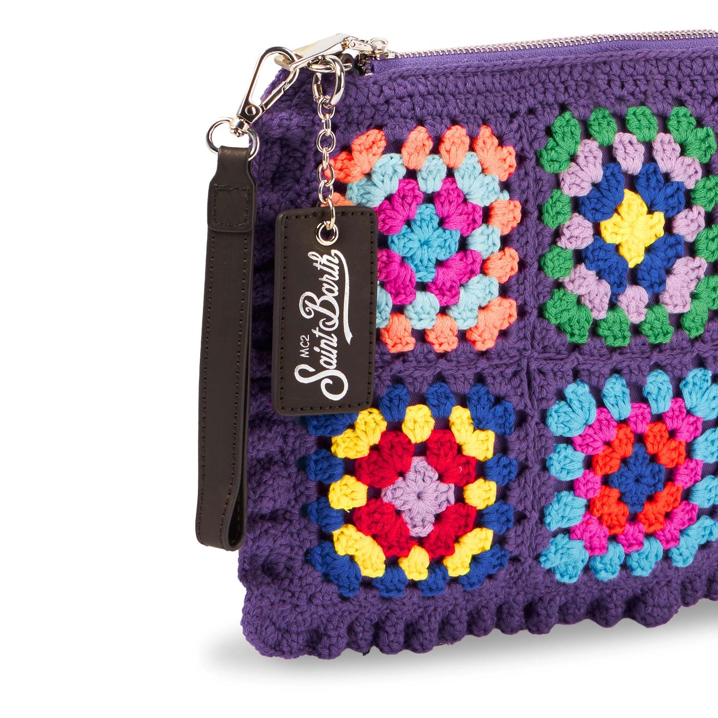 Parisienne violet crochet crossbody pouch bag - MC2 Saint Barth