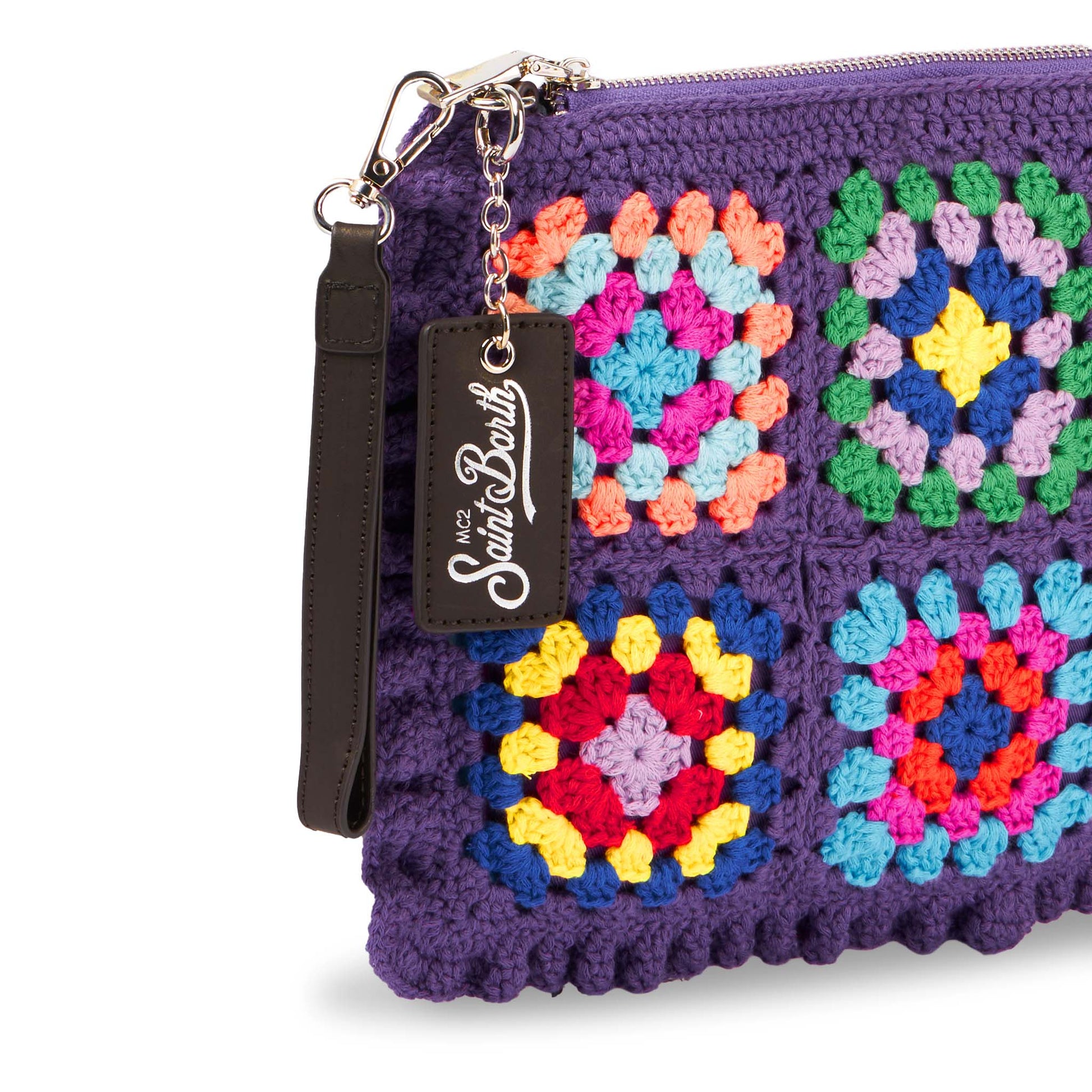 Parisienne violet crochet crossbody pouch bag - MC2 Saint Barth