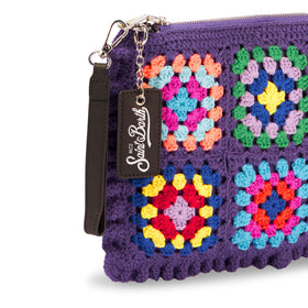Parisienne violet crochet crossbody pouch bag - MC2 Saint Barth