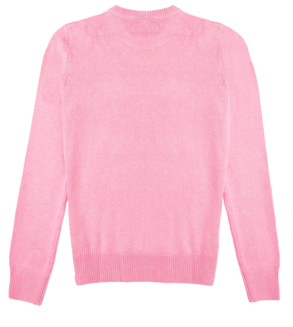 Woman pink sweater All you need is love embroidery - MC2 Saint Barth
