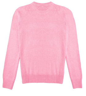 Woman pink sweater All you need is love embroidery - MC2 Saint Barth