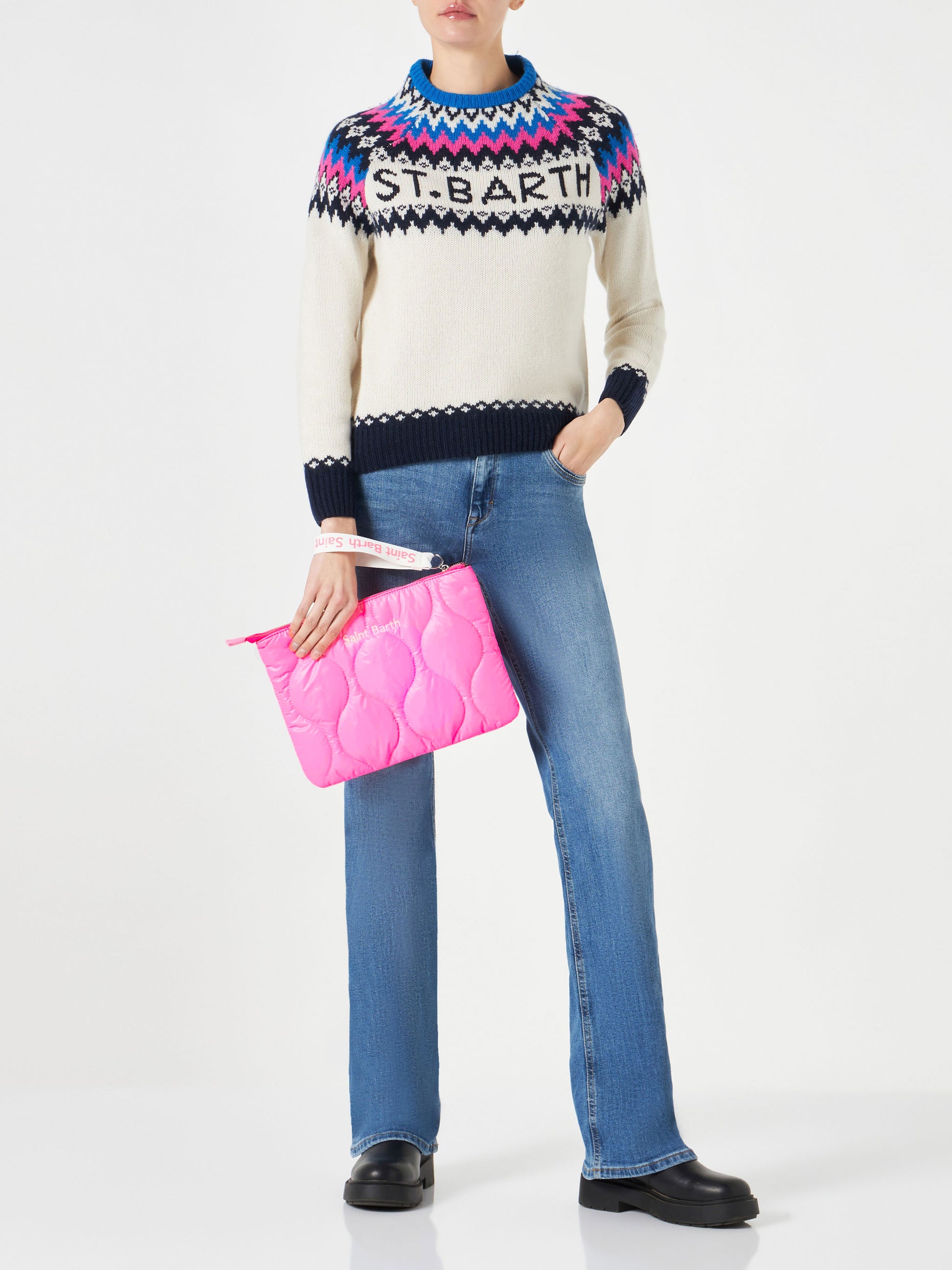 Puffer pochette with bandanna print - MC2 Saint Barth