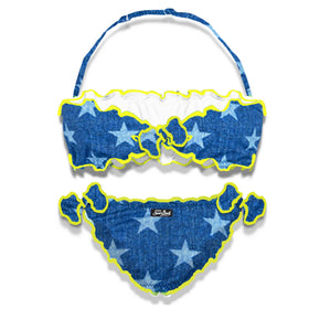 Girl bandeau bikini with star print - MC2 Saint Barth