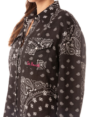 Black linen shirt with trimmings - MC2 Saint Barth