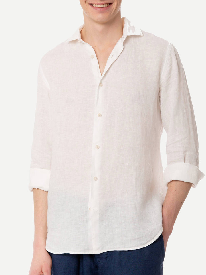 Man white linen Pamplona shirt - MC2 Saint Barth