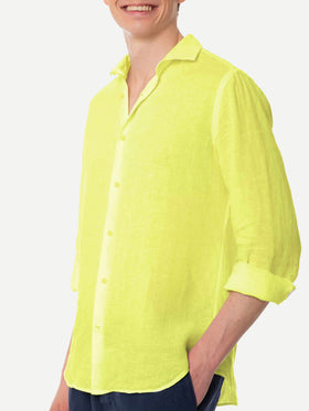 Man yellow linen Pamplona shirt - MC2 Saint Barth