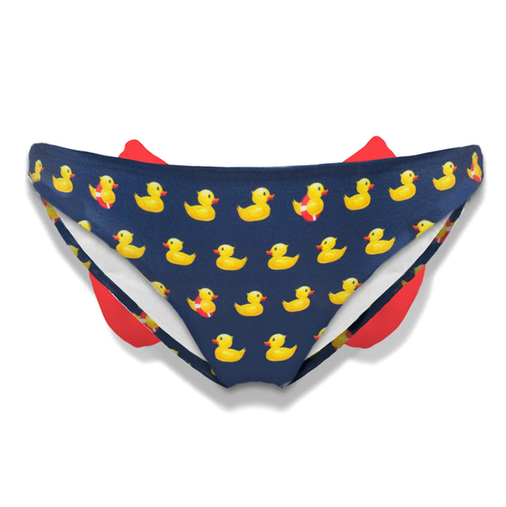 Girl ducky printed swim briefs with bow - MC2 Saint Barth