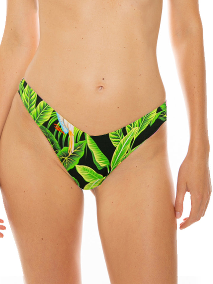 Tropical leaves print bikini with triangle top - MC2 Saint Barth
