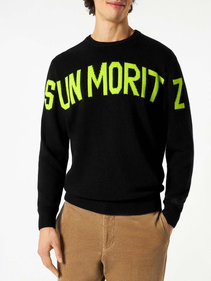 Man black sweater with lettering - MC2 Saint Barth