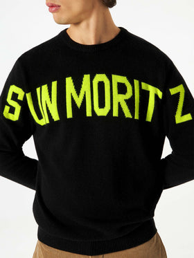 Man black sweater with lettering - MC2 Saint Barth