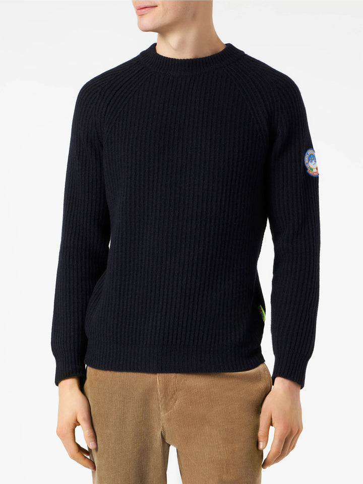 Ribbed blue sweater - MC2 Saint Barth