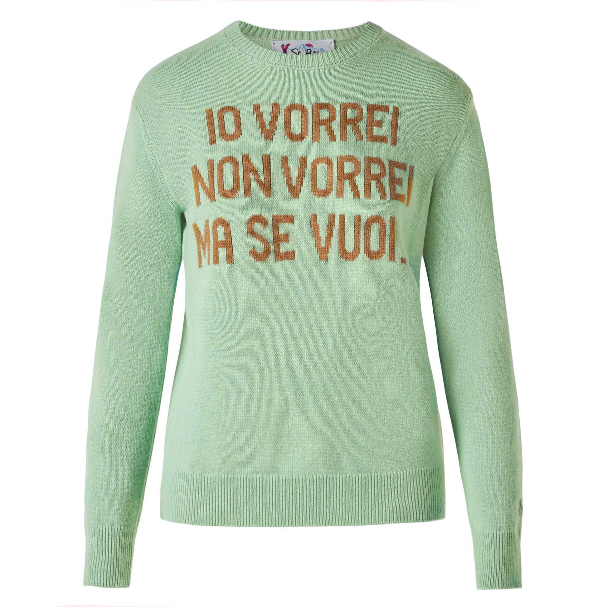 Woman green sweater with jacquard | NIKI DJ SPECIAL EDITION - MC2 Saint Barth