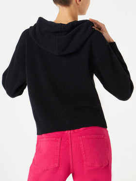Cropped knit hoodie with St. Barth embroidery - MC2 Saint Barth