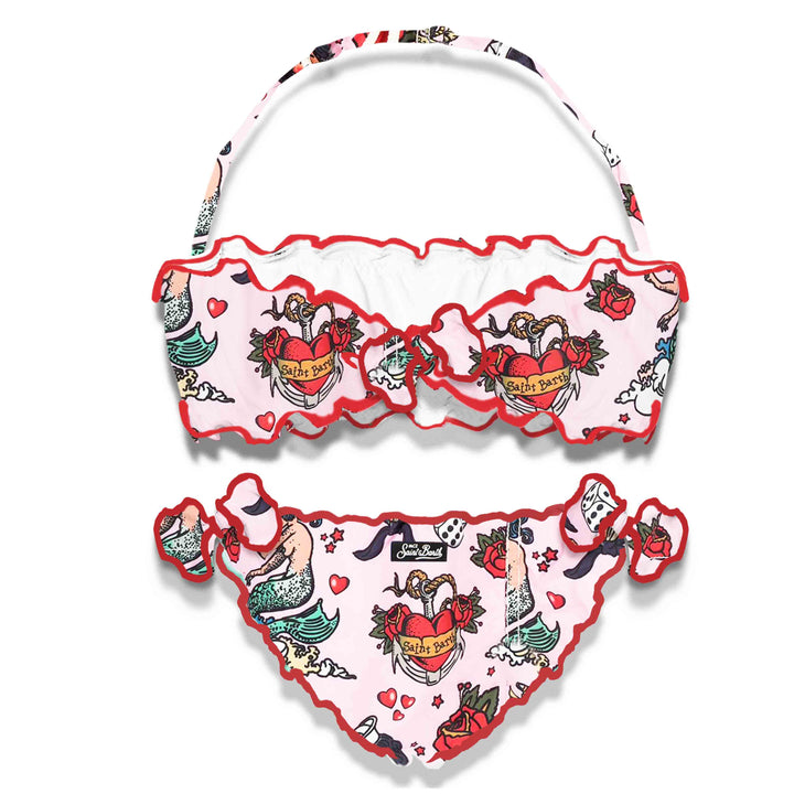 Girl bandeau bikini with mermaid print - MC2 Saint Barth