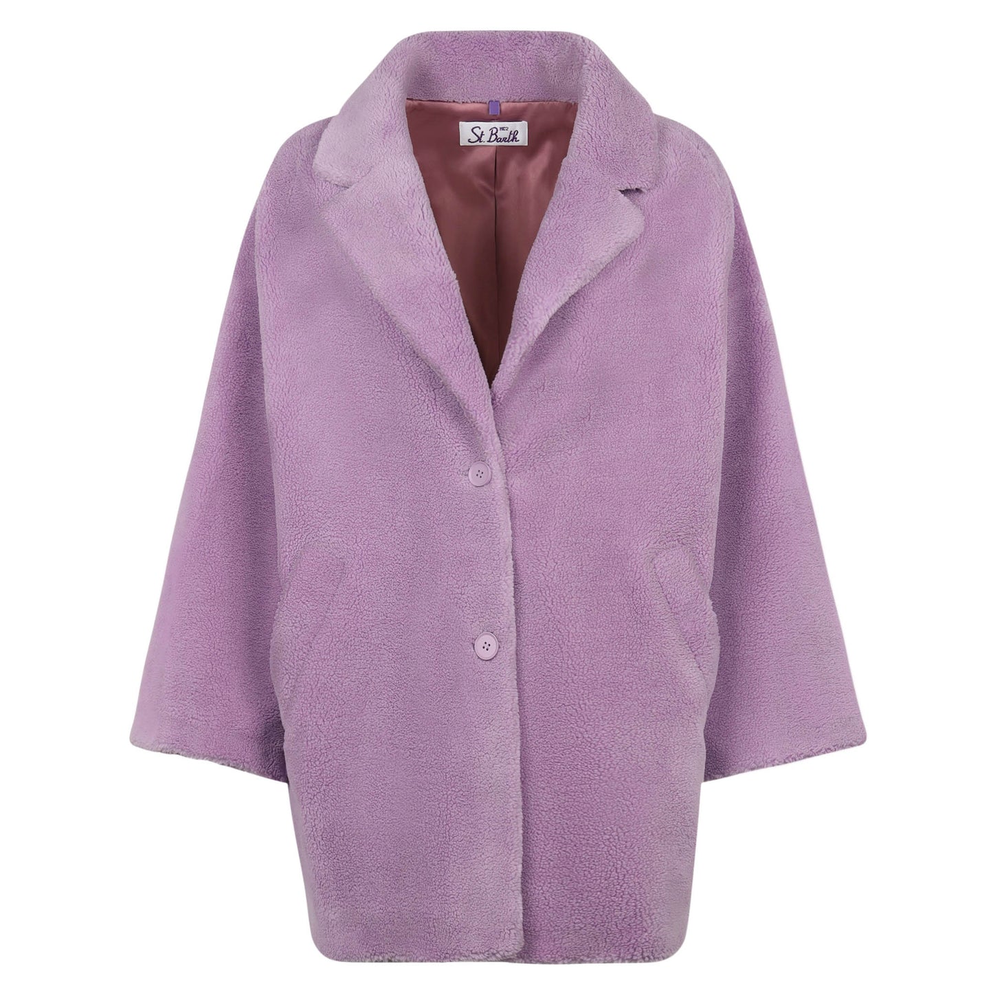 Woman coat lilac teddy fabric - MC2 Saint Barth