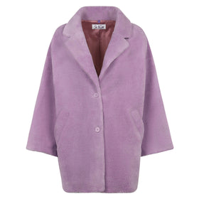 Woman coat lilac teddy fabric - MC2 Saint Barth