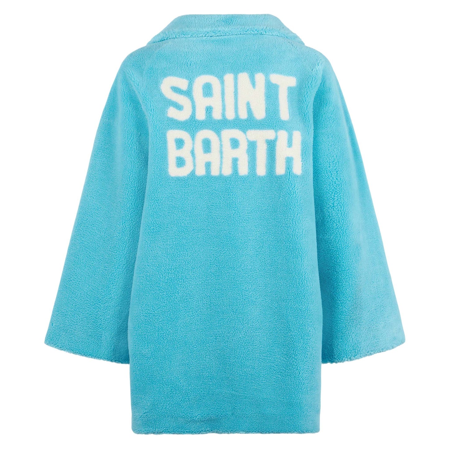Woman coat turquoise teddy fabric - MC2 Saint Barth