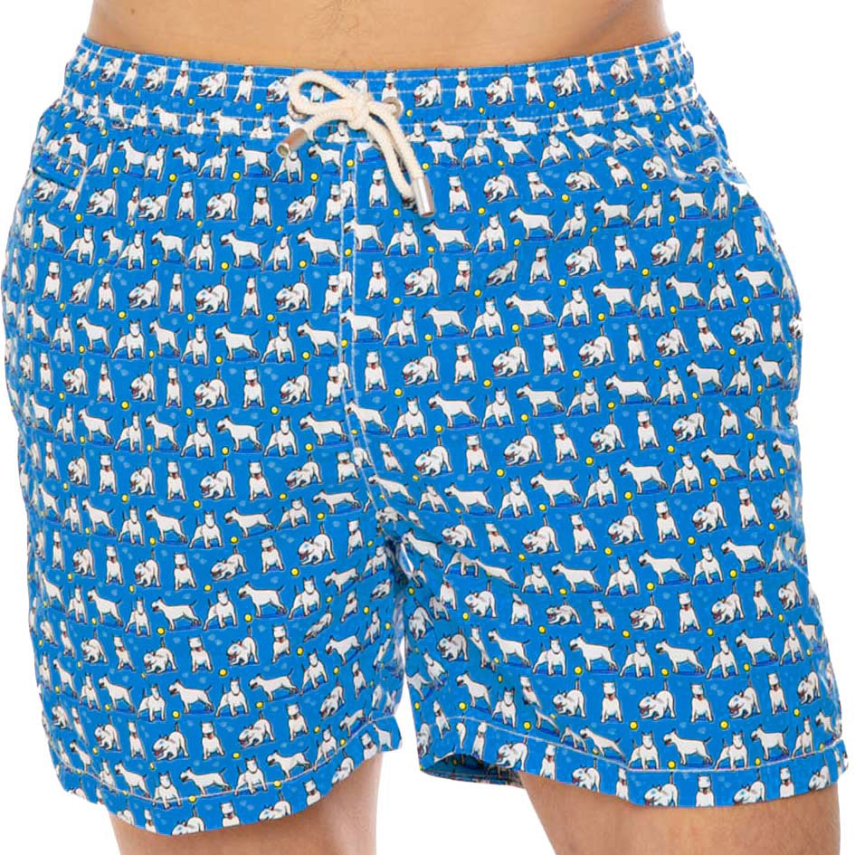 Light fabric man swim shorts bull terrier print - MC2 Saint Barth