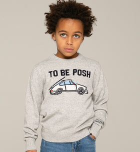 Grey boy sweater To be posh print - MC2 Saint Barth