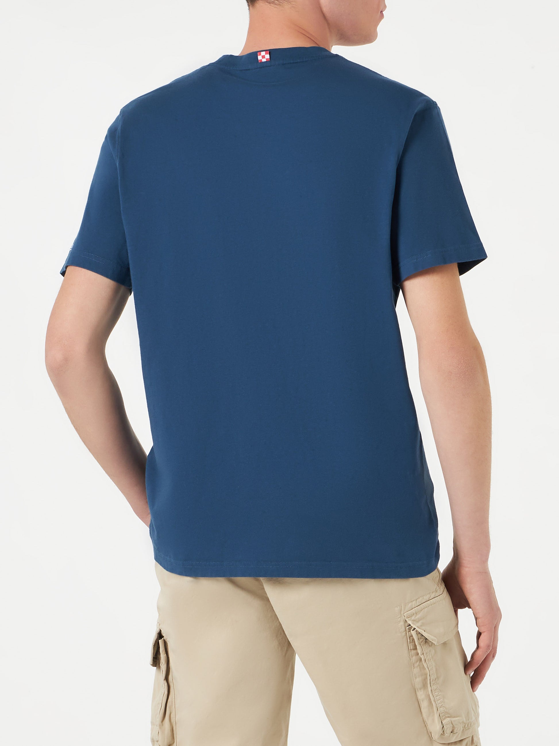Man cotton t-shirt with finchè c'è GIN c'è SPERANZA embroidery - MC2 Saint Barth