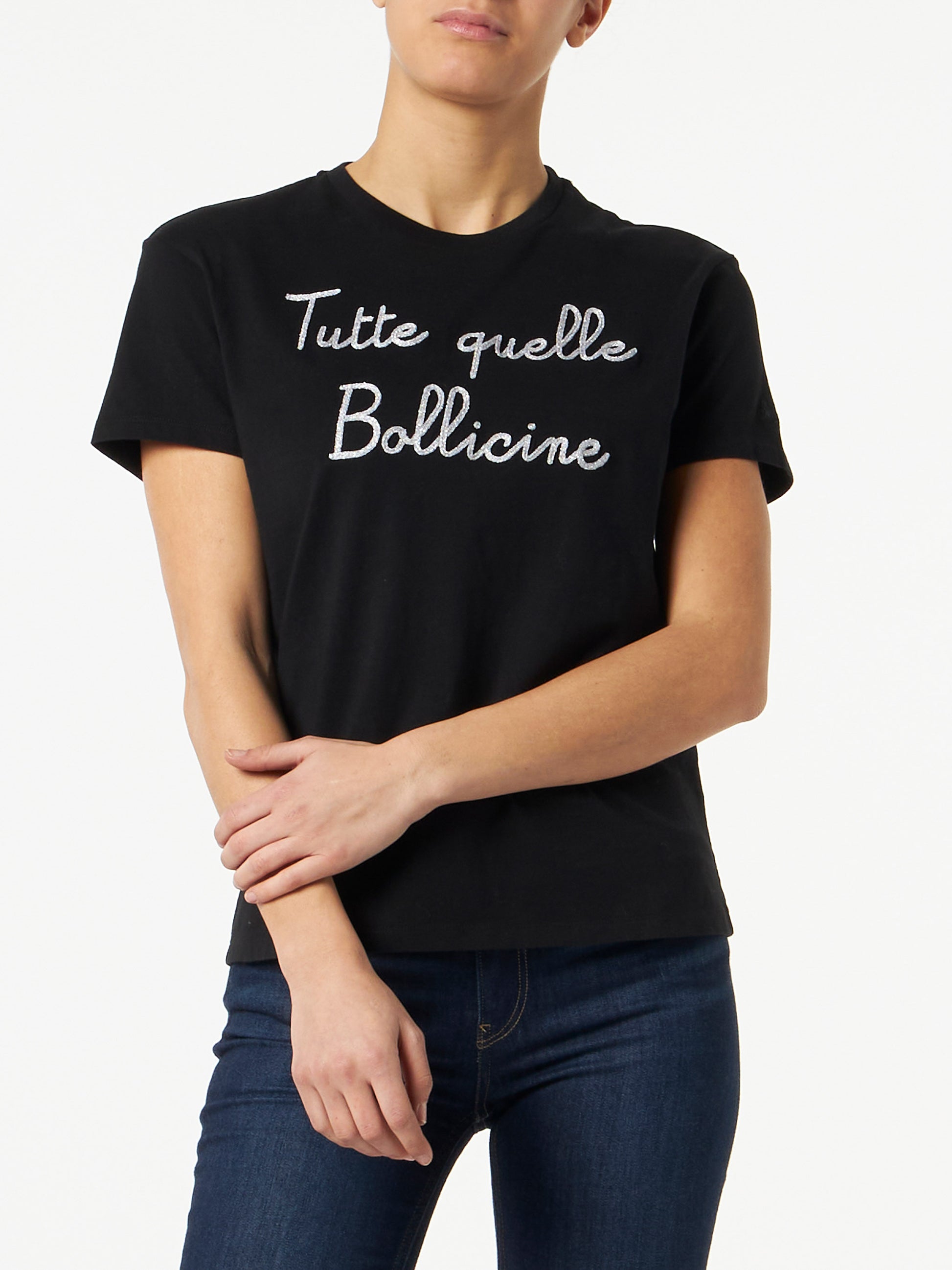 Woman t-shirt with Tutte quelle Bollicine lettering - MC2 Saint Barth