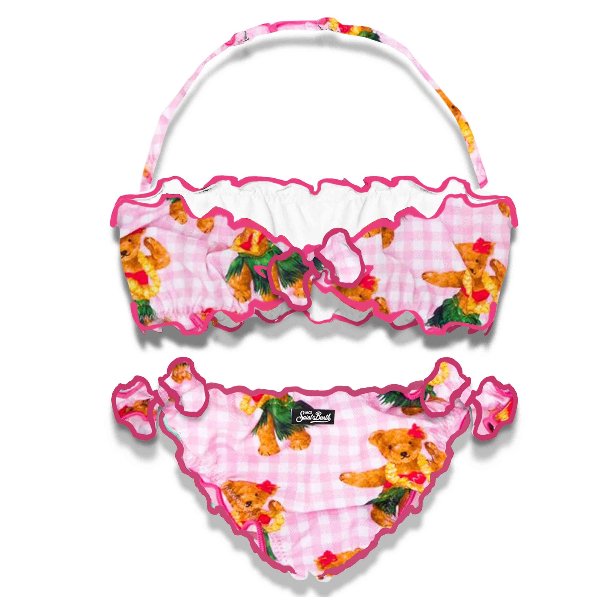 Girl bandeau bikini with hawaian bear print - MC2 Saint Barth