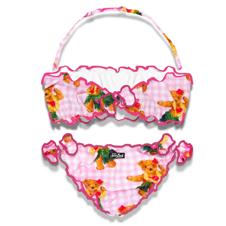 Girl bandeau bikini with hawaian bear print - MC2 Saint Barth