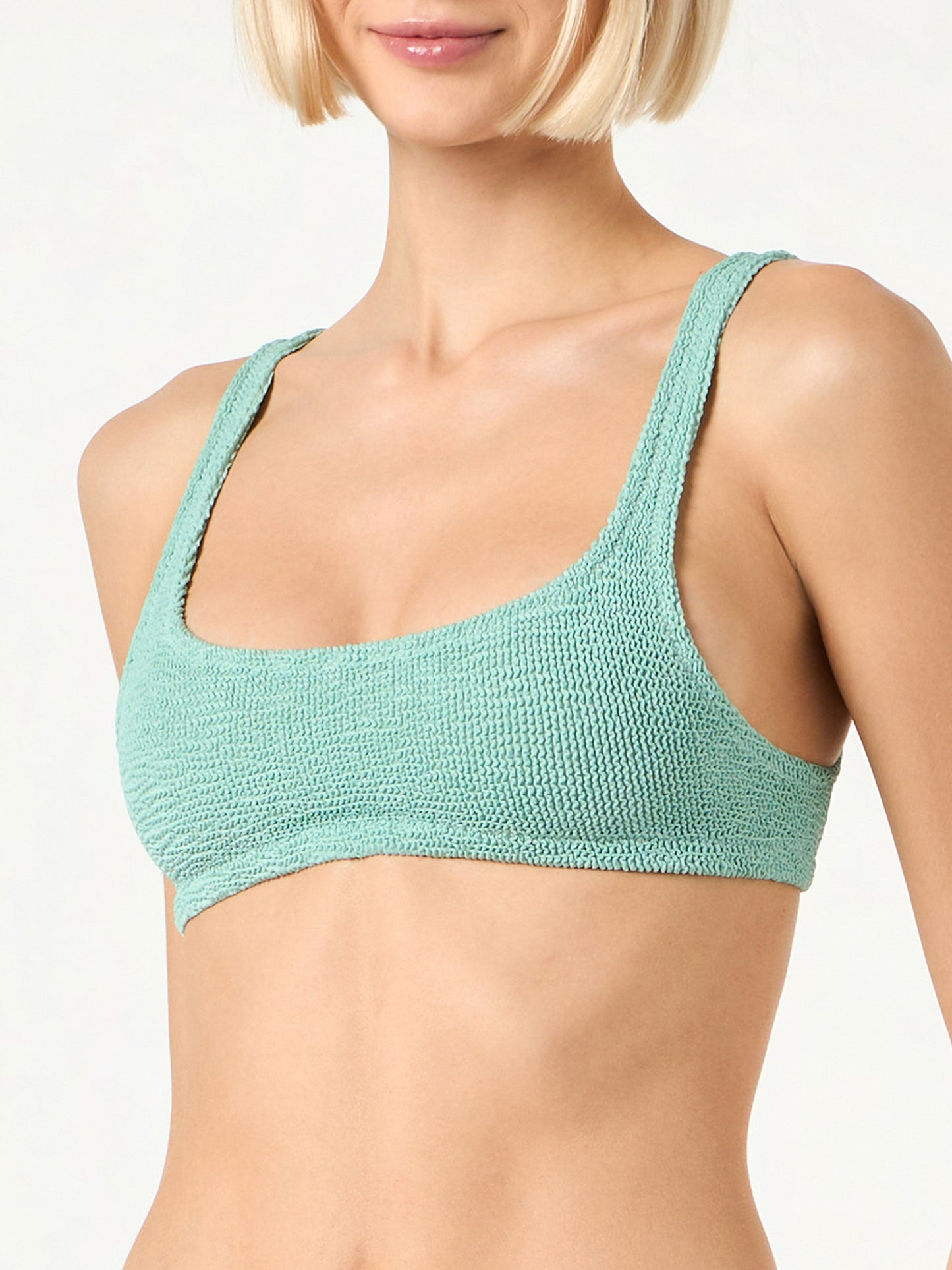 Costume da bagno donna sage crinkle top bralette