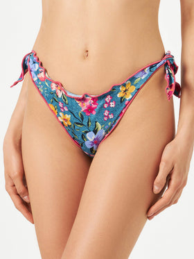 Woman ruffled swim briefs with butterfly print - MC2 Saint Barth