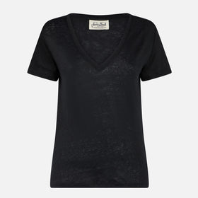 Woman black linen t-shirt - MC2 Saint Barth