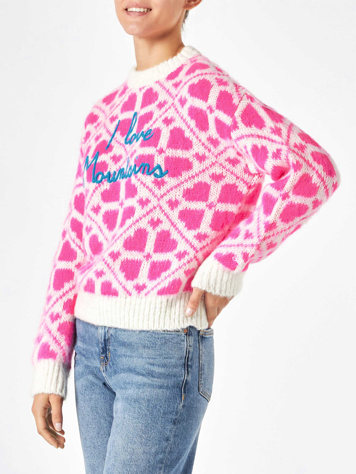 Woman brushed crewneck with lettering - MC2 Saint Barth