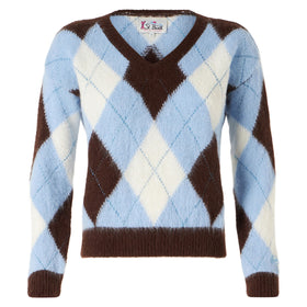 Woman cropped sweater with argyle pattern - MC2 Saint Barth