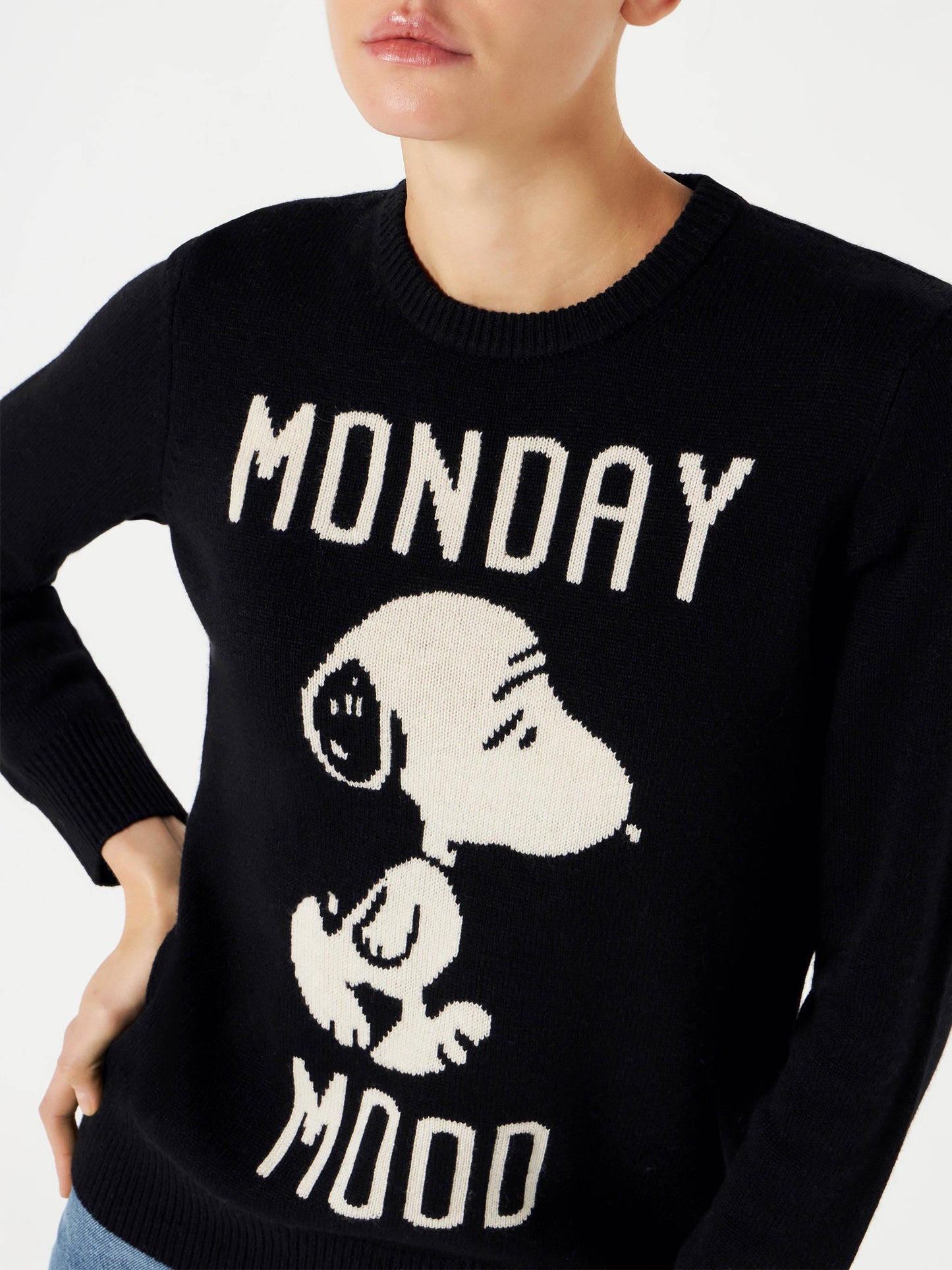 Woman sweater with Monday Mood Snoopy print | SNOOPY - PEANUTS™ SPECIAL EDITION - MC2 Saint Barth