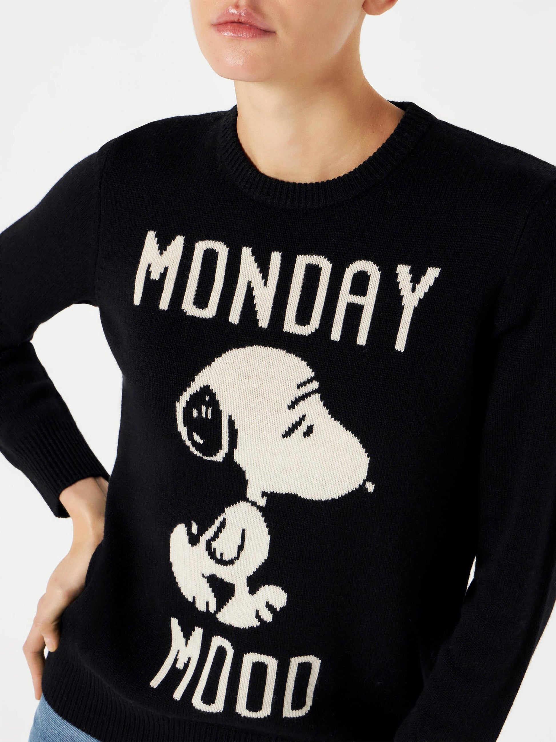 Woman sweater with Monday Mood Snoopy print | SNOOPY - PEANUTS™ SPECIAL EDITION - MC2 Saint Barth