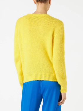 Woman yellow brushed sweater with embroidery - MC2 Saint Barth