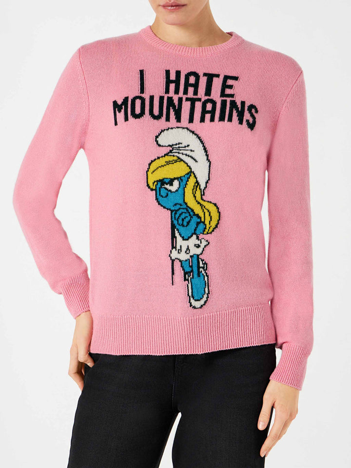 Maglia donna rosa odio le montagne Puffetta | ©PEYO EDIZIONE SPECIALE