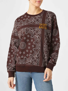Woman sweatshirt Stardust with bandanna print - MC2 Saint Barth