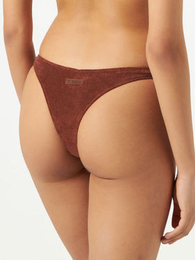 Woman terry cheeky swim briefs