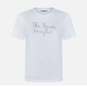 Woman cotton t-shirt with The Bride (maybe) rhinestone embroidery - MC2 Saint Barth