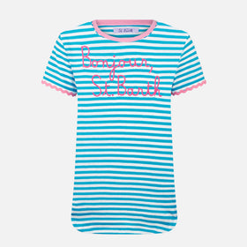 Woman cotton t-shirt with Bonjour St. Barth embroidery - MC2 Saint Barth