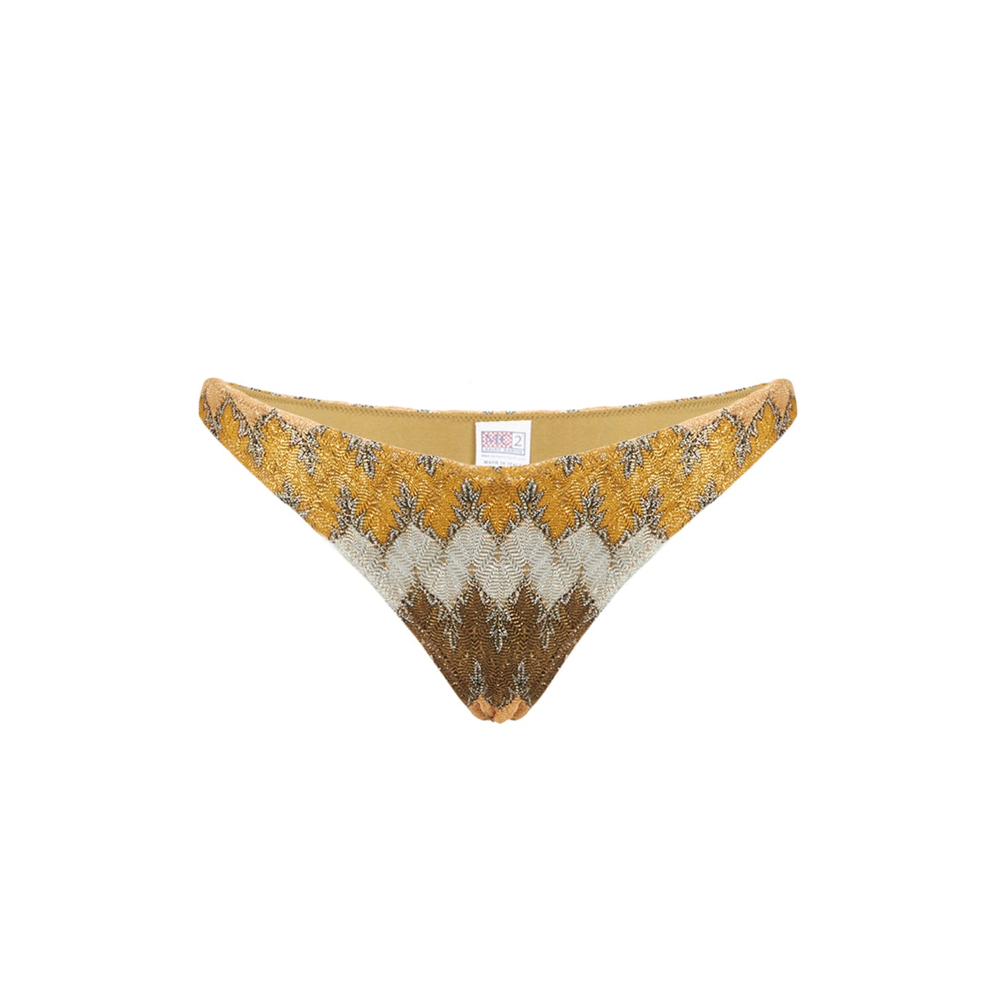 Gold chevron knitted cheeky swim briefs - MC2 Saint Barth