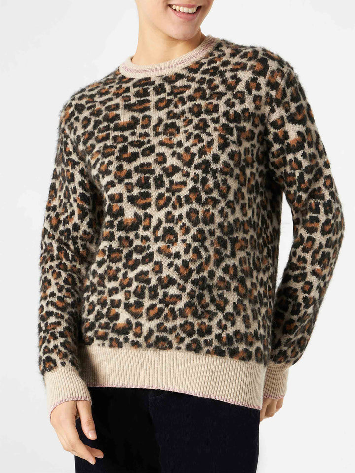 Woman brushed sweater with leopard pattern - MC2 Saint Barth